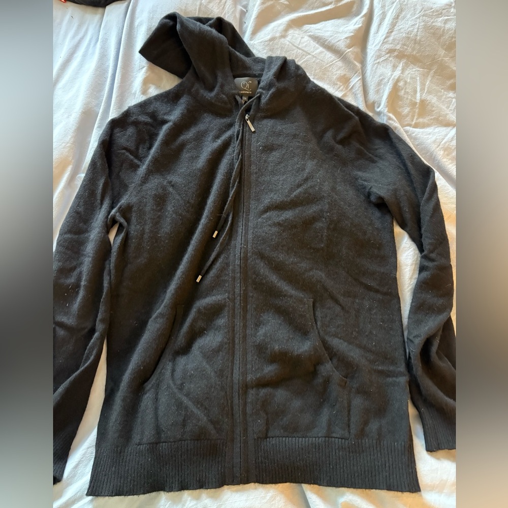 Qi Cashmere Black Zip-Up Hoodie - Size Medium - Men’s - Picture 4 of 4